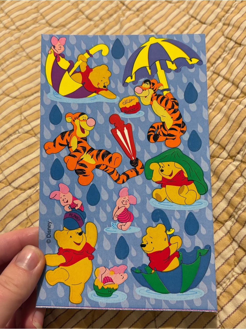 Vintage 90s New Sandylion Disney Winnie the Pooh Rainy Day Sticker Sheet